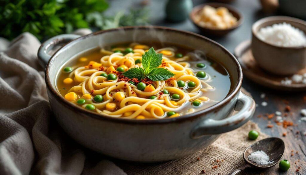 Wrzucam wszystko do garnka i chwilę gotuję. Pyszna, sycąca i rozgrzewająca zupa w 15 minut