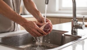 Polacy płuczą mięso przed gotowaniem. „Zawsze myję i żyję”. Czy to błąd?