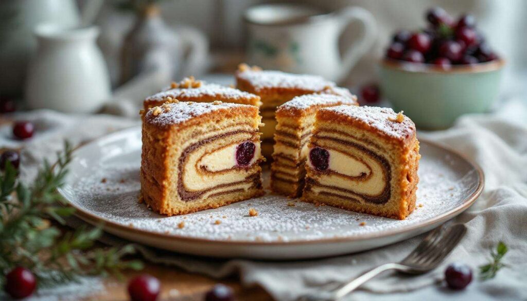 Miodownik z kremem z kaszy manny i porzeczką – przełamana słodycz, idealny do krojenia